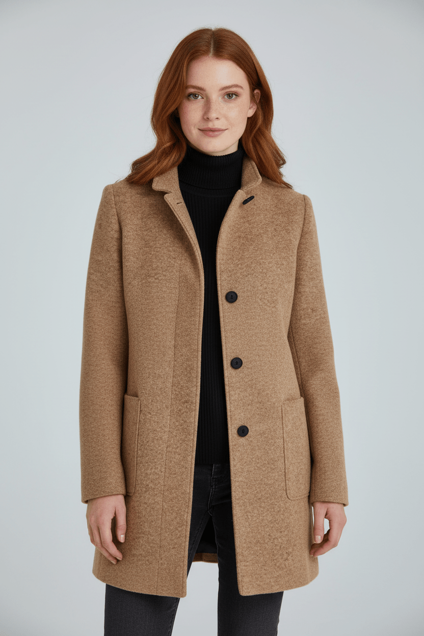 Heather – Tailored Stand-Collar Overcoat