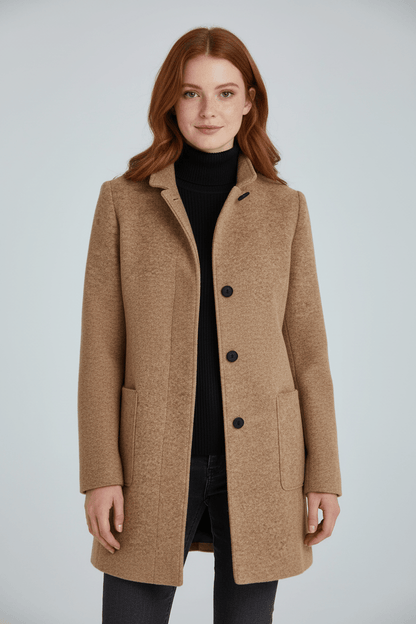 Heather – Tailored Stand-Collar Overcoat