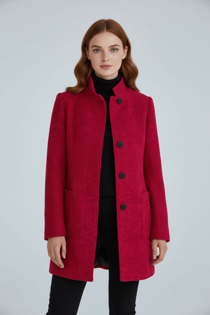 Heather – Tailored Stand-Collar Overcoat