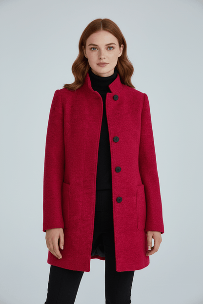 Heather – Tailored Stand-Collar Overcoat
