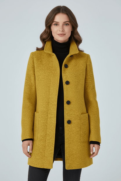 Heather – Tailored Stand-Collar Overcoat