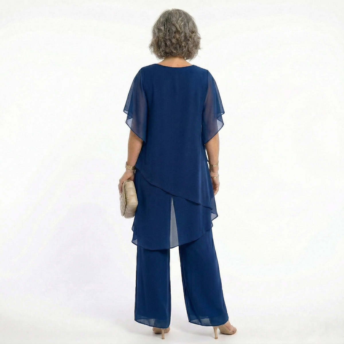Victoria – Tiered Chiffon Tunic and Wide-Leg Set