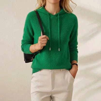 Sondra – Knit Hooded Sweater with Drawstring