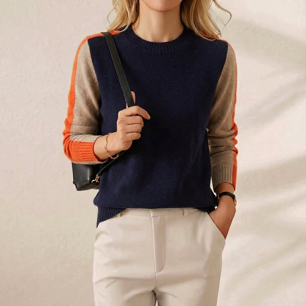 Hazel – Colour-block Knit Sweater