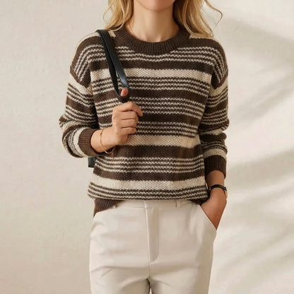 Odessa – Striped Knit Crew Neck Sweater