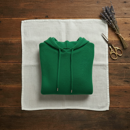Sondra – Knit Hooded Sweater with Drawstring
