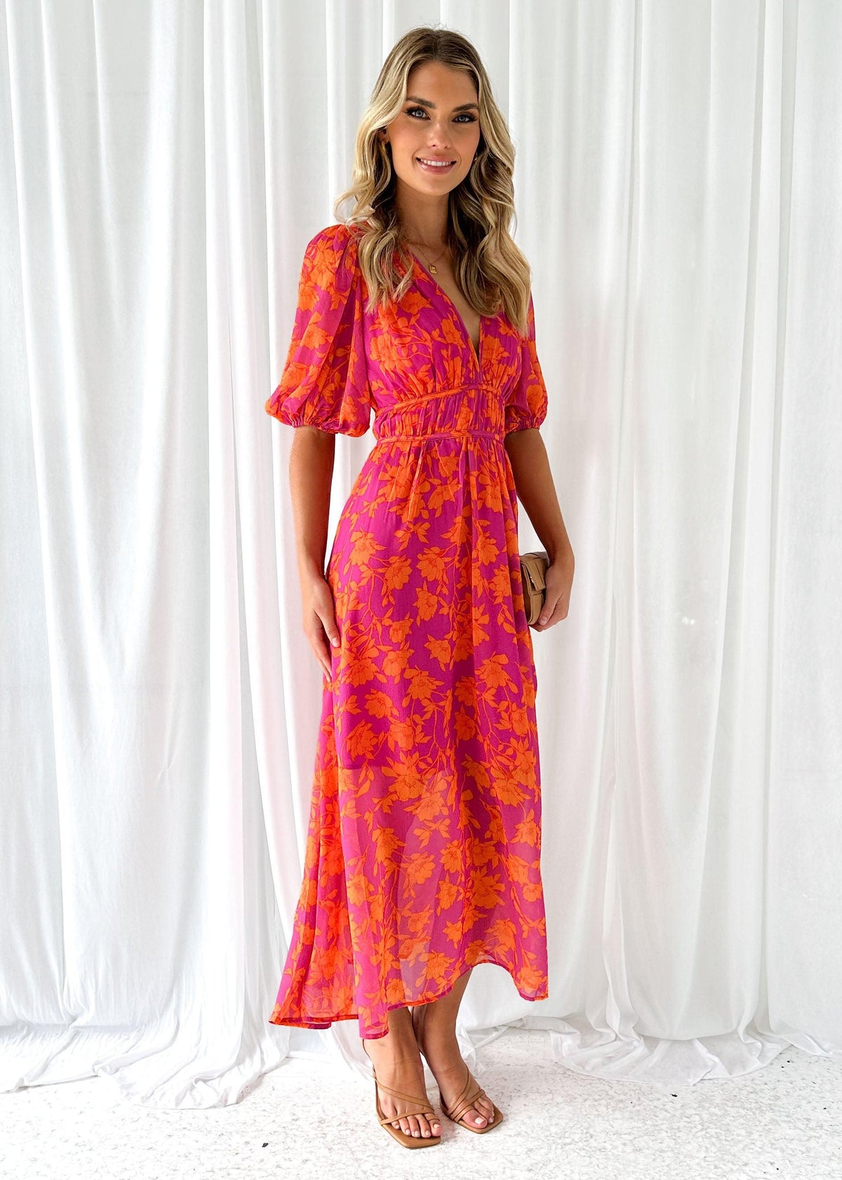 Shawna | Modern Floral Midi Dress