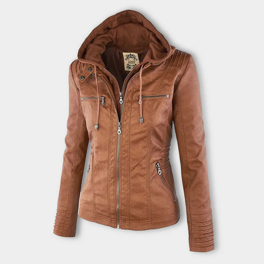 Constance – Hooded Moto-Style Fitted Jacket