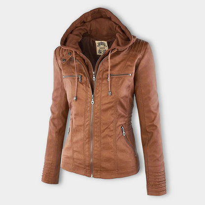 Constance – Hooded Moto-Style Fitted Jacket