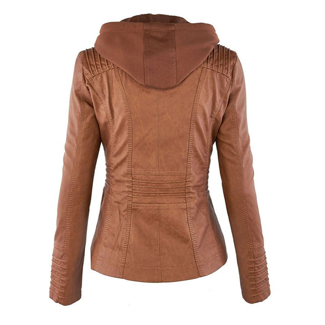 Constance – Hooded Moto-Style Fitted Jacket