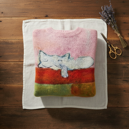 Phyllis – Artistic Print Knit Sweater