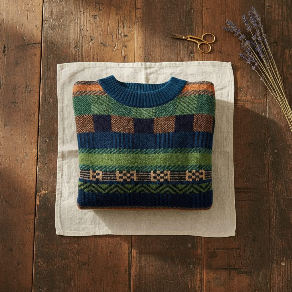 Josephine – Patterned Knit Crew Neck Sweater