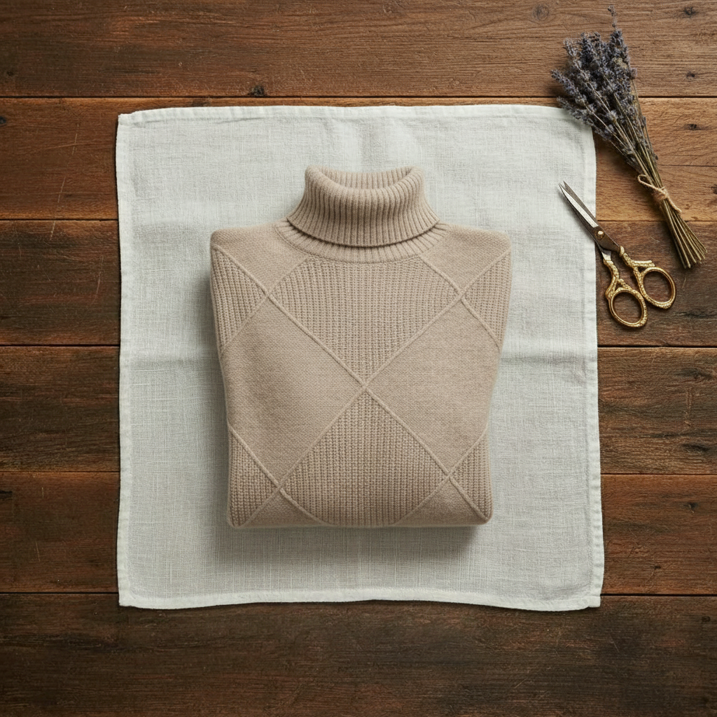 Mildred – Turtleneck Diamond Knit Sweater