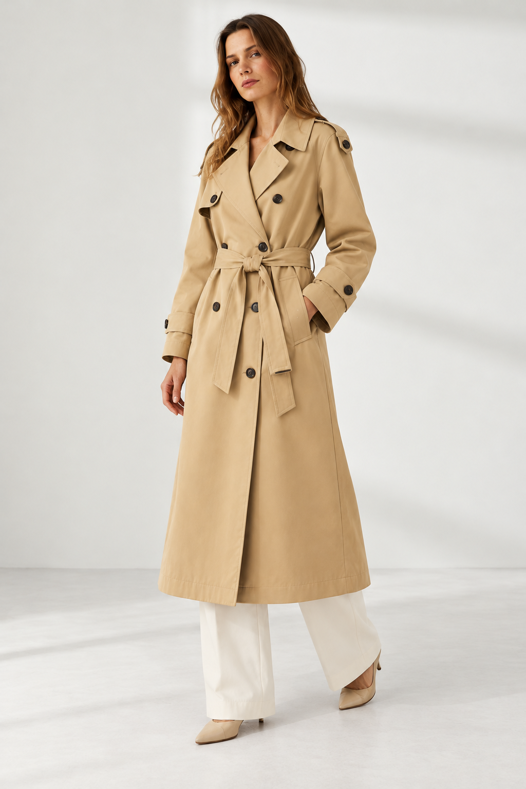 Irene – Classic Double-Breasted Trench Coat