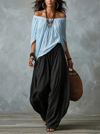 Marie – Off-Shoulder Relaxed Two-Piece Set