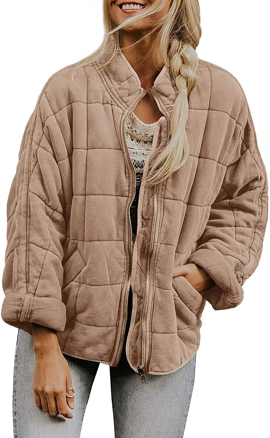 Shelly – Quilted Zip-Front Bomber Jacket