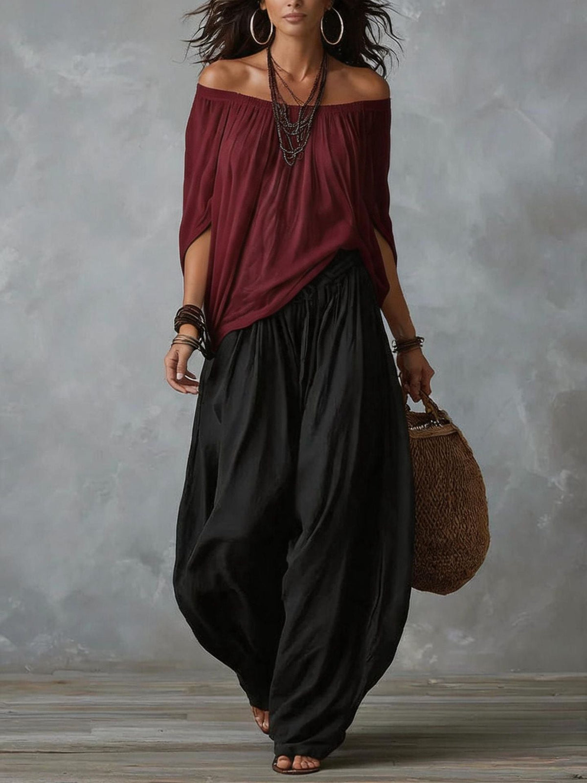 Marie – Off-Shoulder Relaxed Two-Piece Set