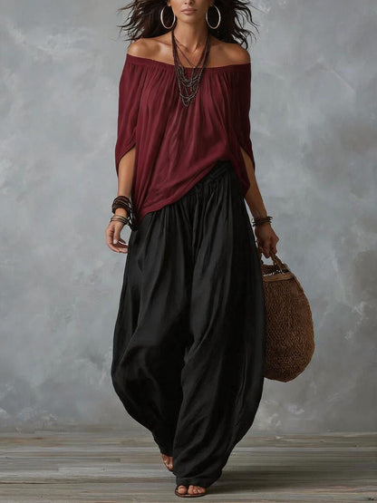 Marie – Off-Shoulder Relaxed Two-Piece Set