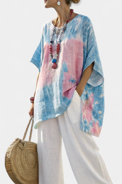 Beverley | Comfortable Relaxed Linen Top & Striped Pants