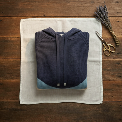 Jeanne – Colour-block Hooded Knit Sweater