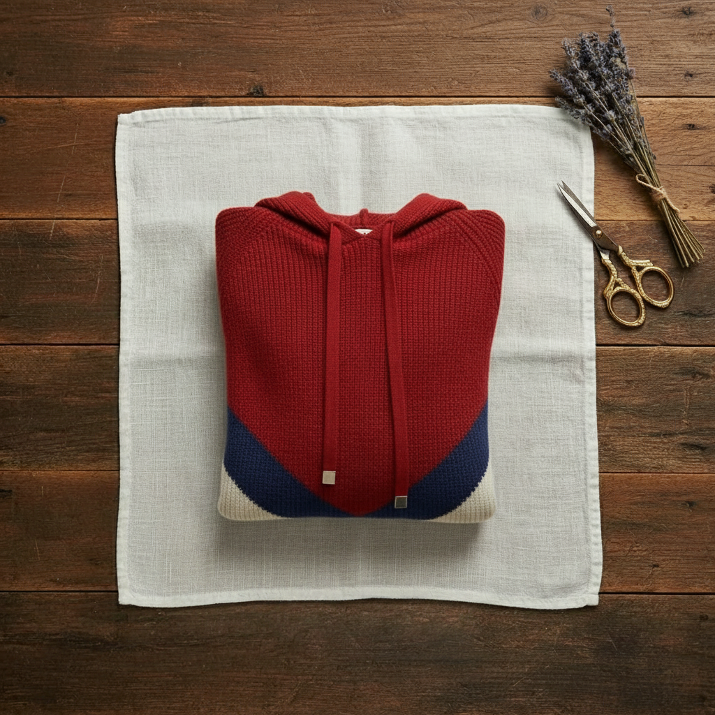 Jeanne – Colour-block Hooded Knit Sweater