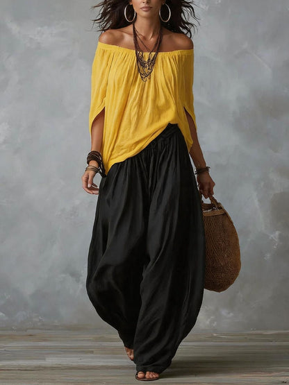 Marie – Off-Shoulder Relaxed Two-Piece Set