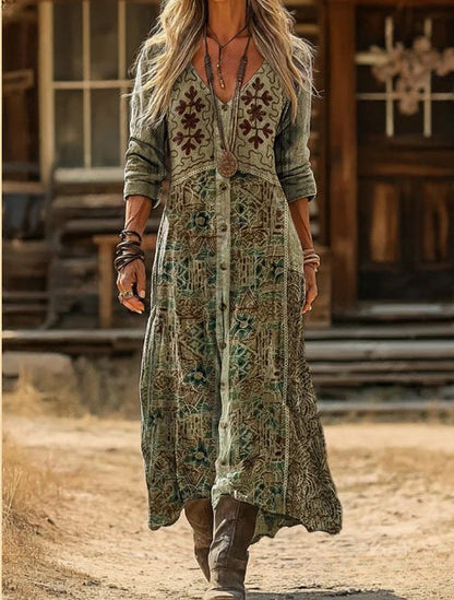 Jodi – Boho Button-Front Maxi Dress
