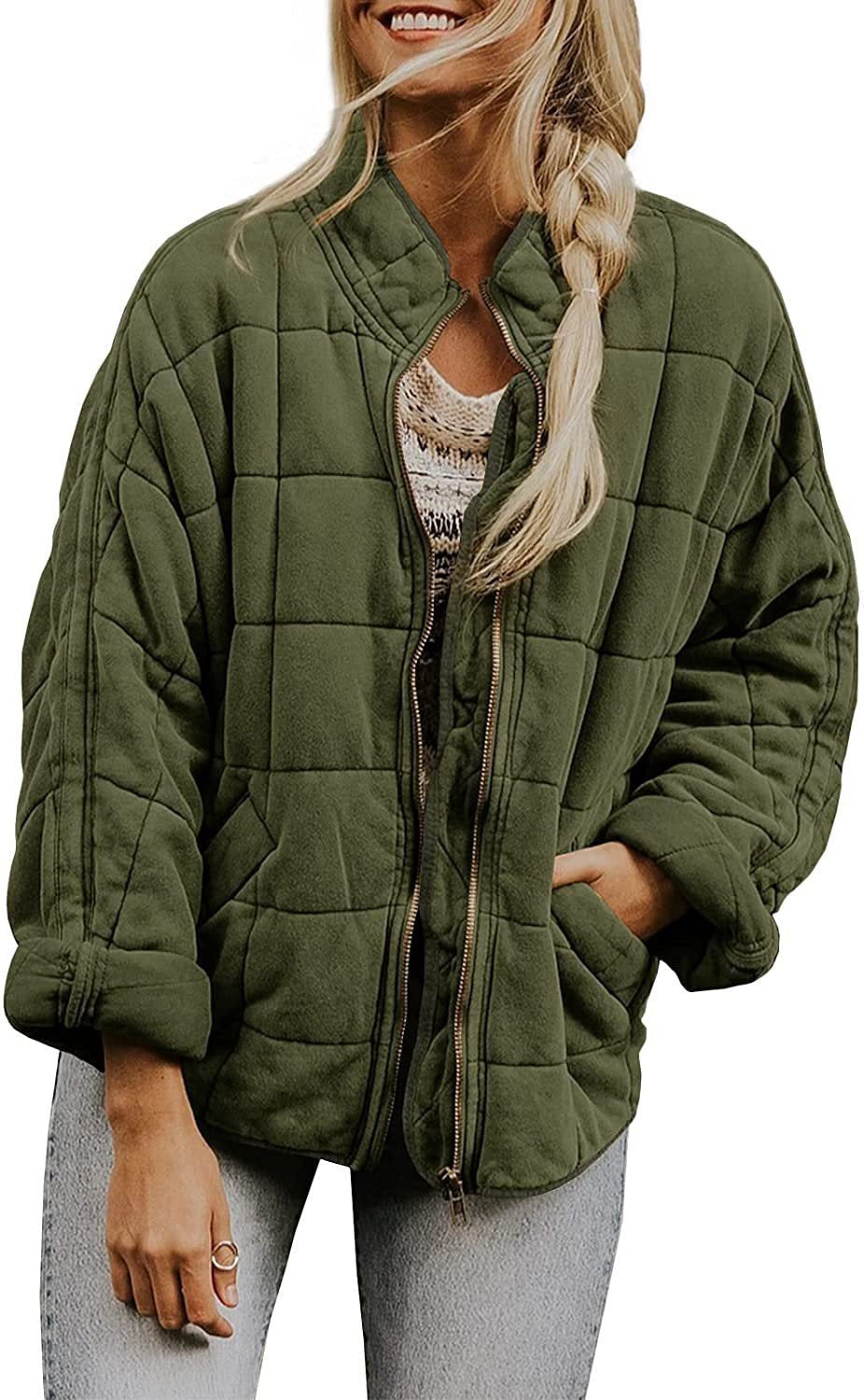 Shelly – Quilted Zip-Front Bomber Jacket