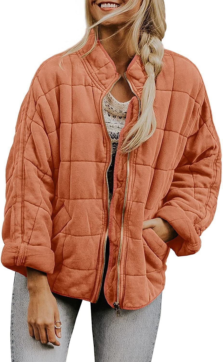 Shelly – Quilted Zip-Front Bomber Jacket