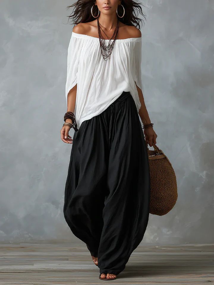 Marie – Off-Shoulder Relaxed Two-Piece Set