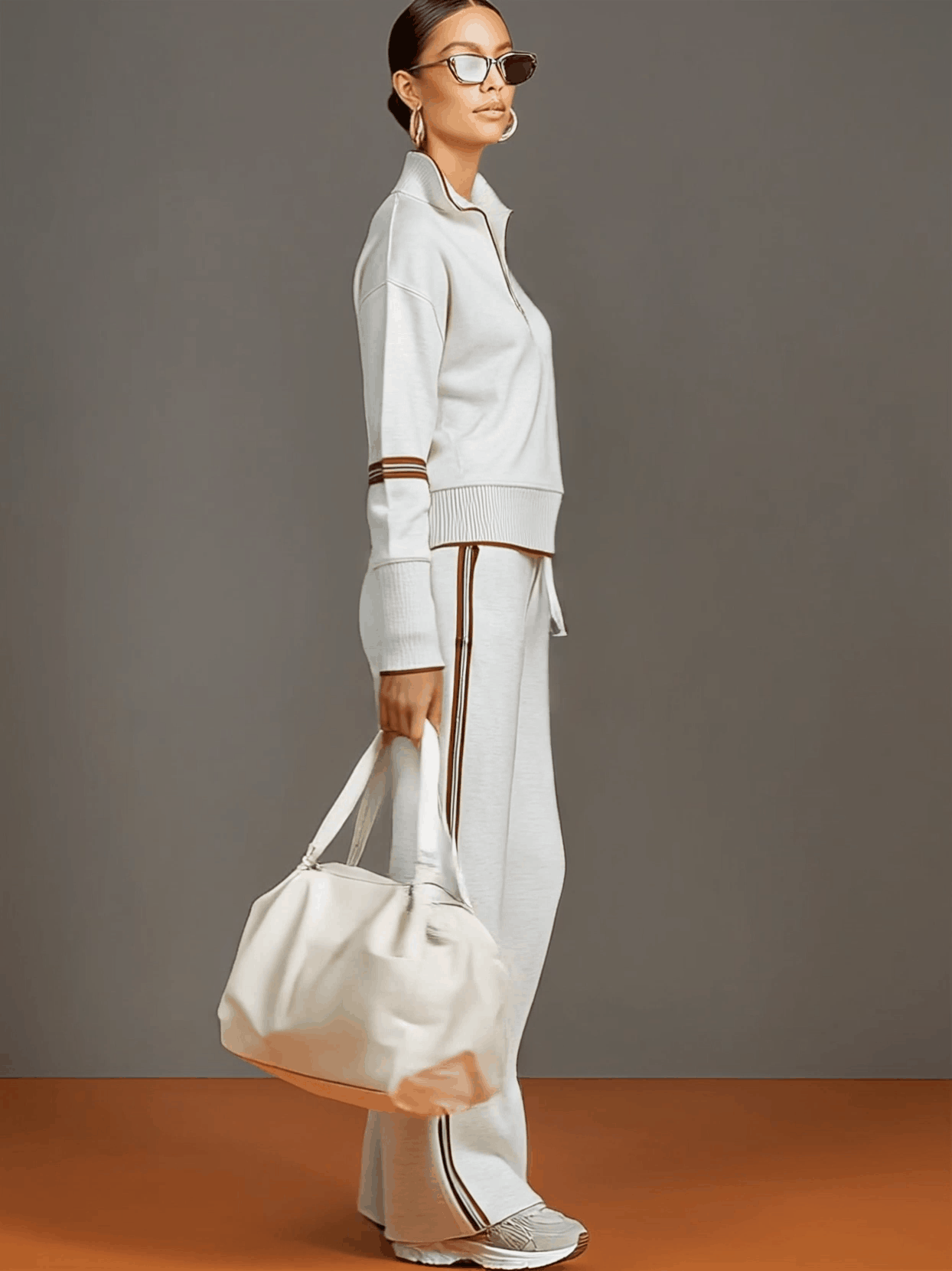 Wendy – Quarter-Zip Sweatshirt and Wide-Leg Set