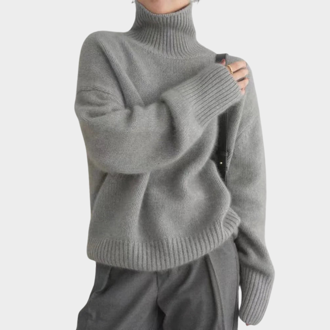 Claudette – Oversized Turtleneck Knit Sweater