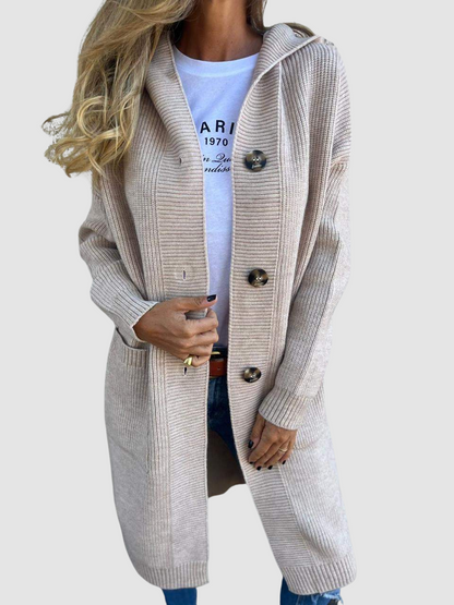 Isabel – Cozy Hooded Knit Cardigan