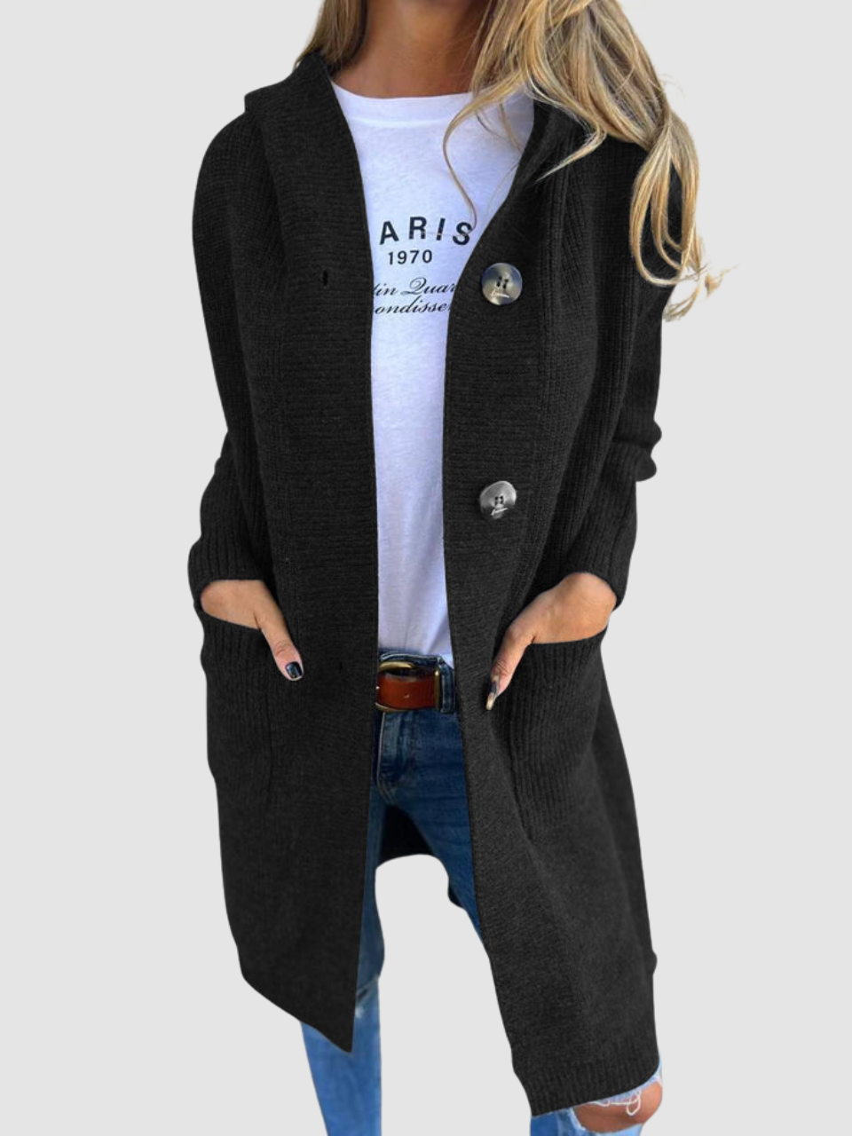 Isabel – Cozy Hooded Knit Cardigan