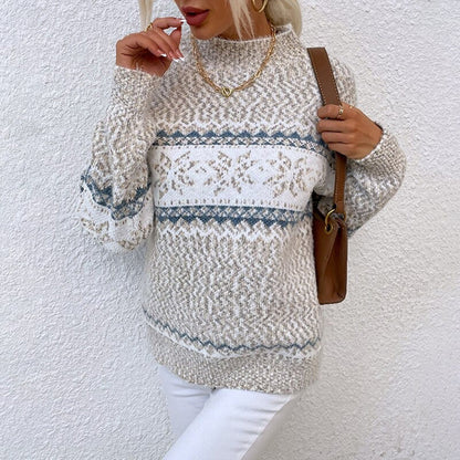 Catherine – Nordic Snowflake Knit Sweater
