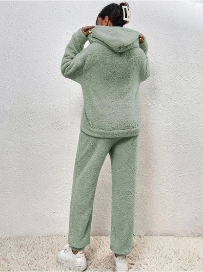 Cheryl – Cozy Teddy Fleece Hoodie Lounge Set