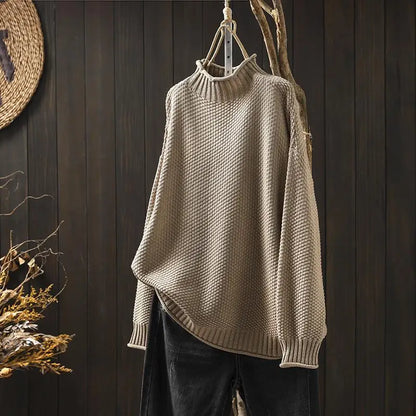 Shirley – Relaxed Mock Neck Knit Sweater