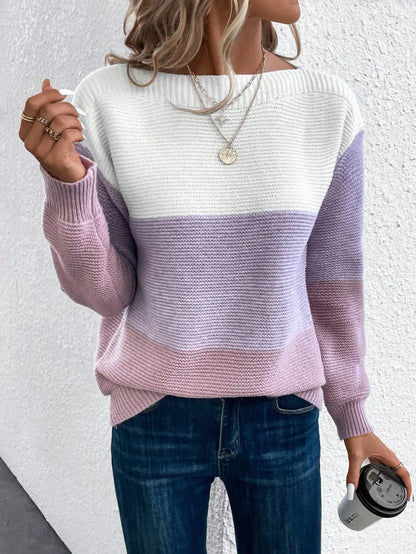 Rita – Colour-block Knit Sweater