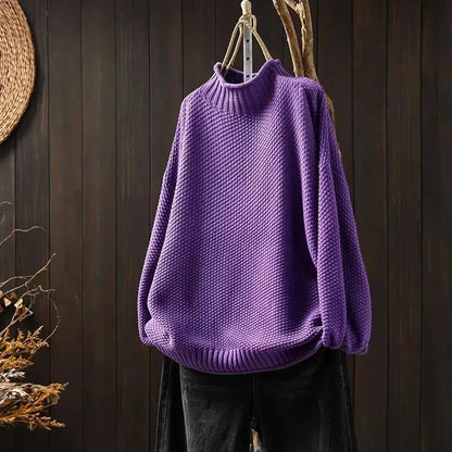 Shirley – Relaxed Mock Neck Knit Sweater