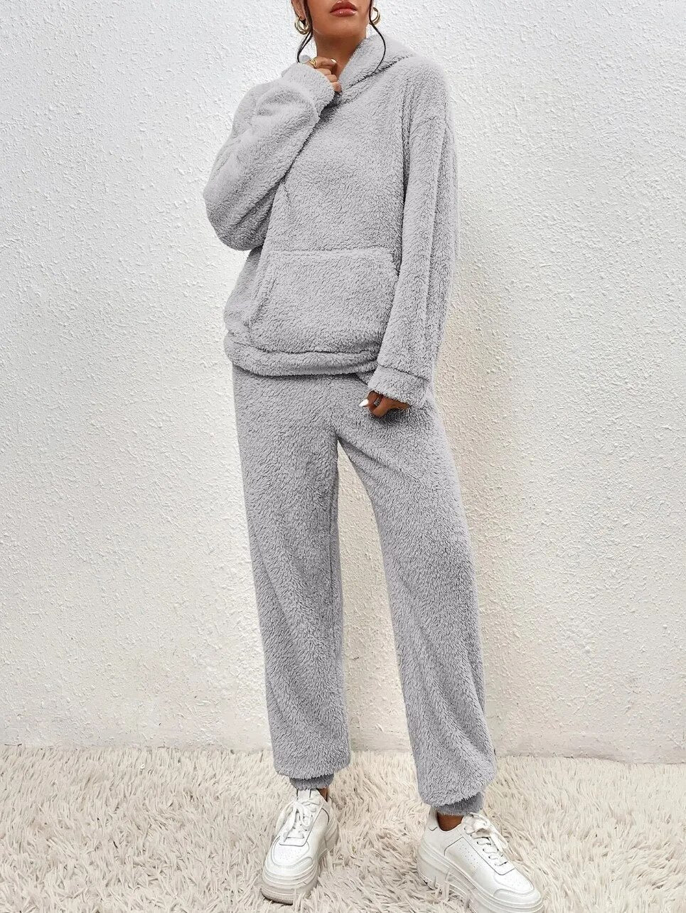 Cheryl – Cozy Teddy Fleece Hoodie Lounge Set