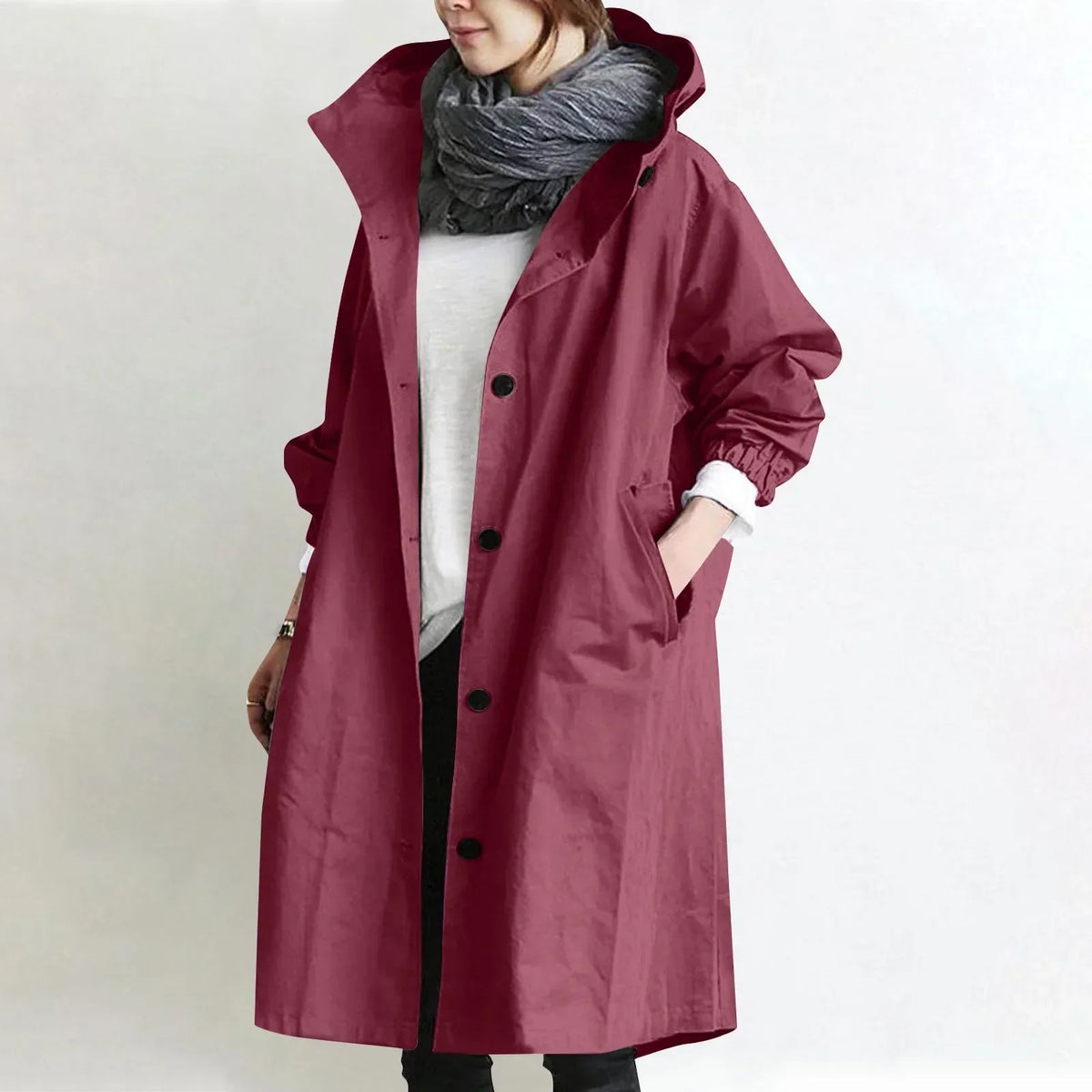 Tanya – Hooded Long Trench Coat
