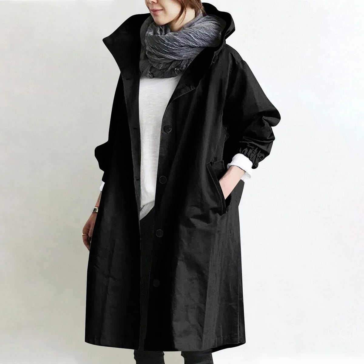 Tanya – Hooded Long Trench Coat