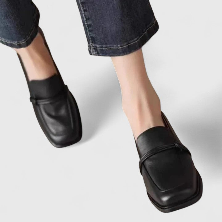 Michelle – Square-Toe Slip-On Loafers
