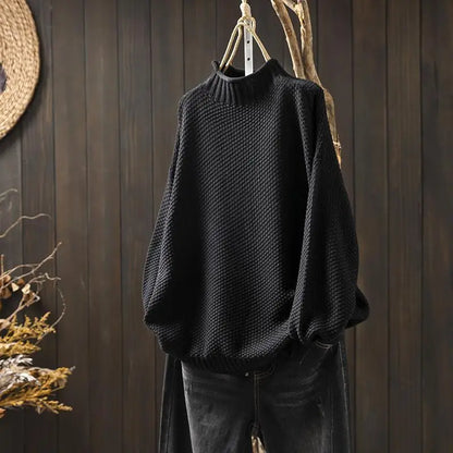 Shirley – Relaxed Mock Neck Knit Sweater