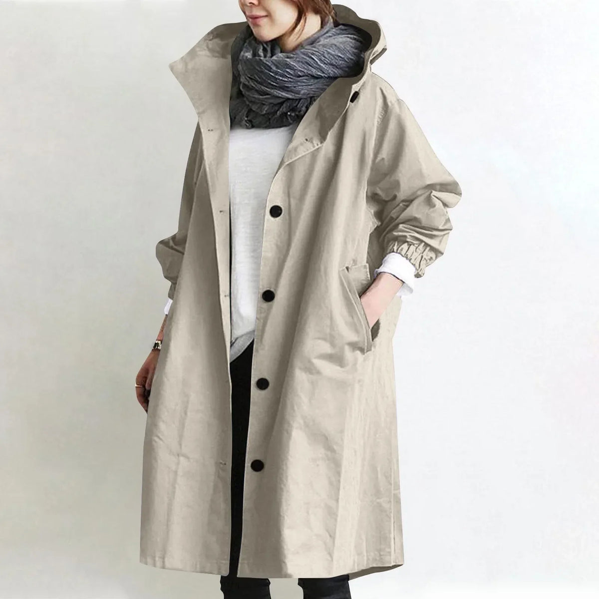 Sheila – Hooded Longline Trench Coat