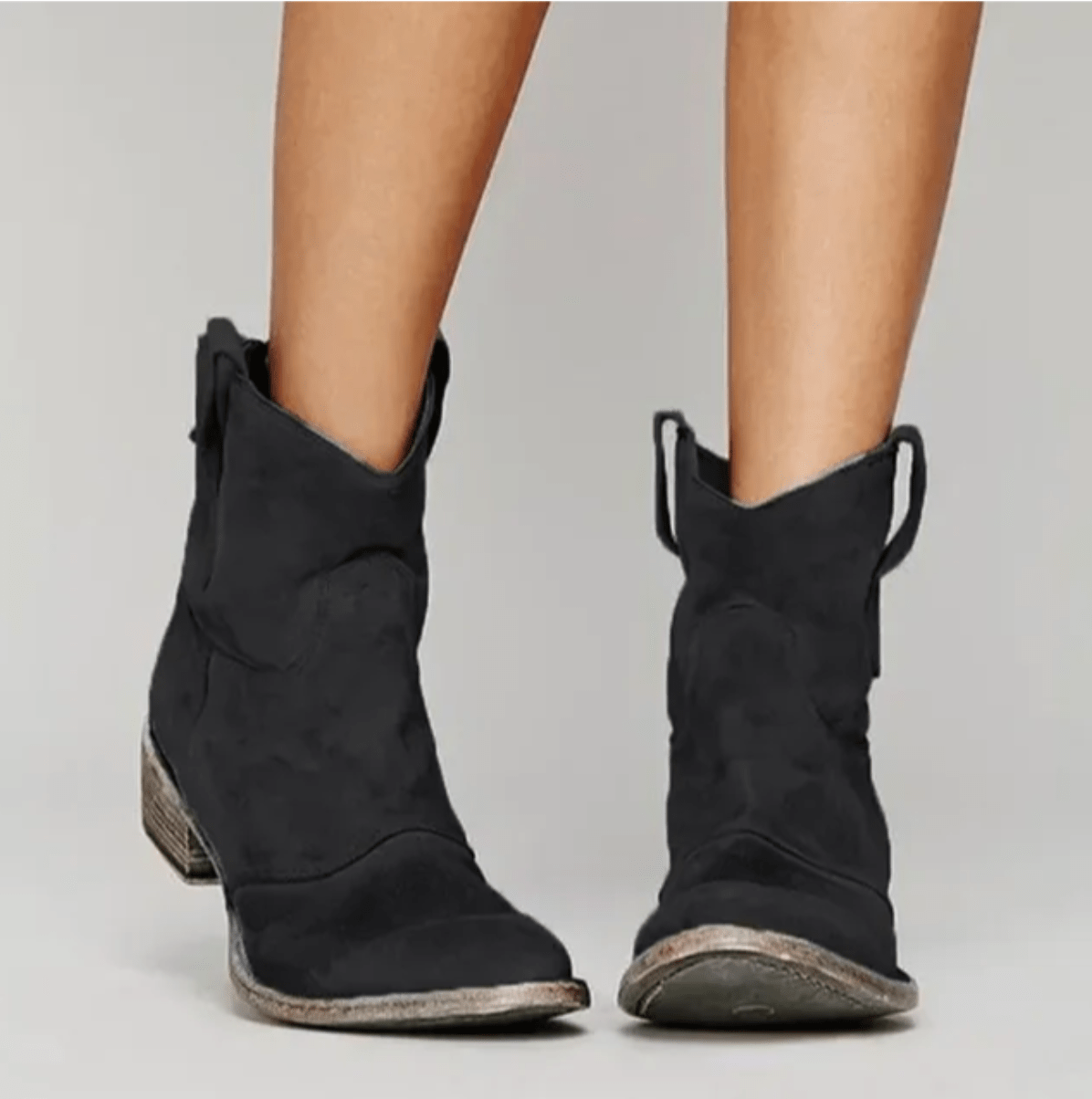 Charlotte – Suede Western Ankle Boots