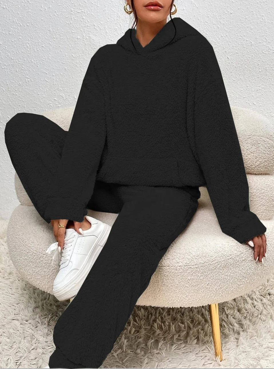 Cheryl – Cozy Teddy Fleece Hoodie Lounge Set