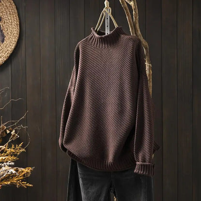 Shirley – Relaxed Mock Neck Knit Sweater