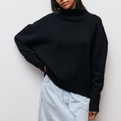 Wendy – Oversized Turtleneck Knit Sweater