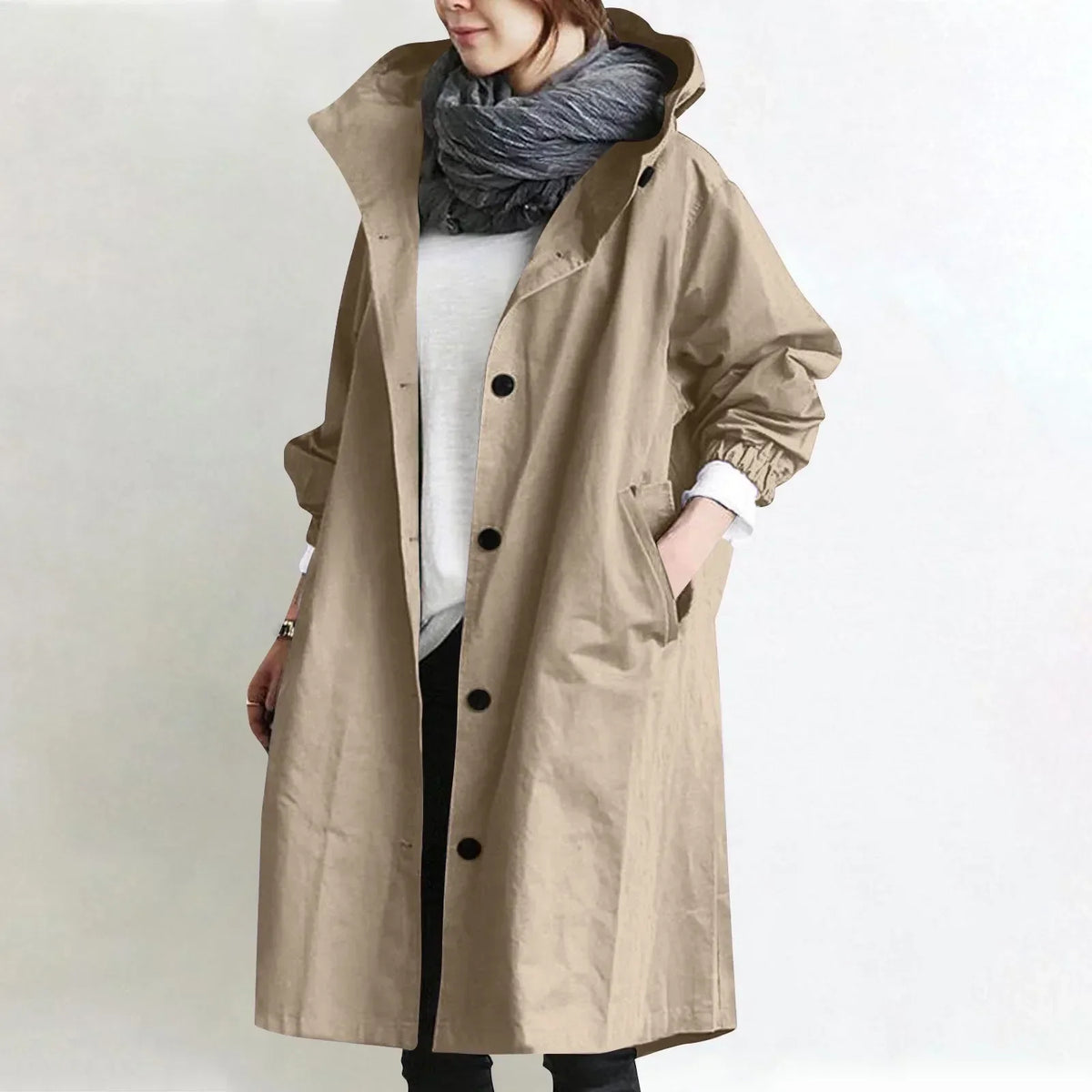 Tanya – Hooded Long Trench Coat
